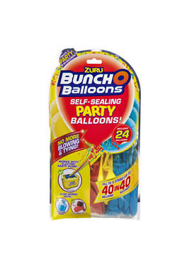 BUNCH O BALLOONS Baloane de petrecere Set rezerve rosu, galben, albastru (24 baloane)