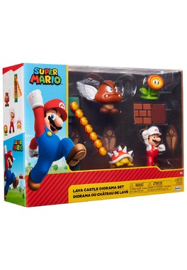 Mario Nintendo - Set diorama Castelul de lava cu figurina 6 cm